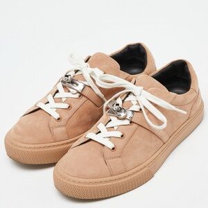 Hermes Beige Suede Day Sneakers